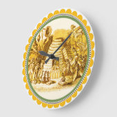 KONINGIN VAN DE HONING IN SKEP/BEEKEEPER GROTE KLOK (Hoek)