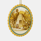 KONINGIN VAN DE HONING IN SKEP/BEEKEEPER KERAMISCH ORNAMENT (Rechts)