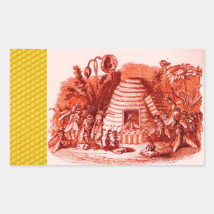 KONINGIN VAN DE HONING IN SKEP/BEEKEEPER RECHTHOEKIGE STICKER