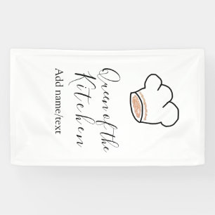 Koningin van de keuken chef koken voeg naam kroon spandoek