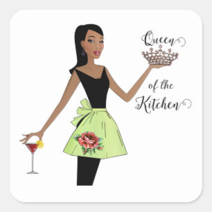 "Koningin van de keuken" Vierkante Sticker