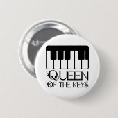 Koningin van de Keys Piano Ronde Button 5,7 Cm (Voorkant /achterkant)