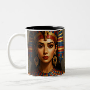 Koningin van de Nijl – Oud-Egyptisch Tweekleurige Koffiemok