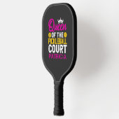 Koningin van de Pickleball Court Fun Monogram Naam Paddle (Links)