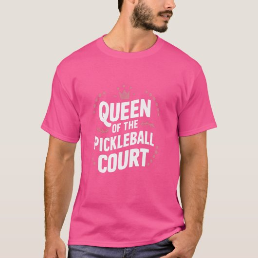 Koningin van de Pickleball Court T-shirt (Voorkant)
