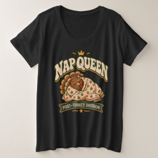 Koningin van de Slaap Turkije Vintage Thanksgiving Grote Maat T-shirt