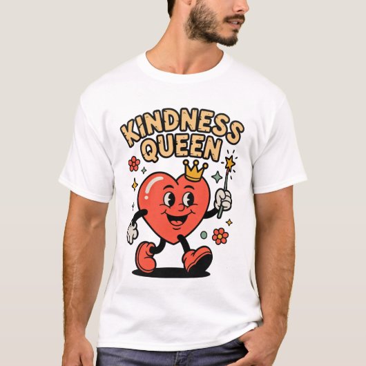 Koningin van de Vriendelijkheid Shirt – Leuk Hart (Voorkant)
