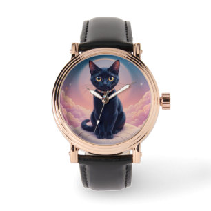 Koningin van de Zwarte Kat hemel Horloge