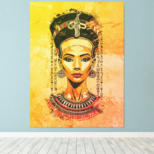 Koningin van Egypte - moderne neo-farao kunst Canvas Afdruk (Insitu (Houten vloer))