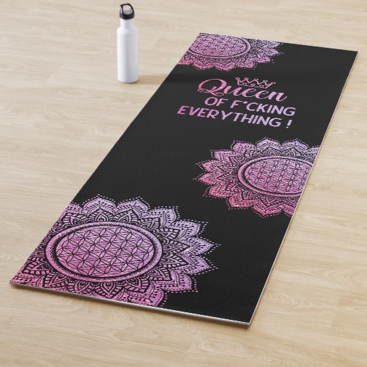 Koningin van f*roze glitter mandala yogamat (In situ)