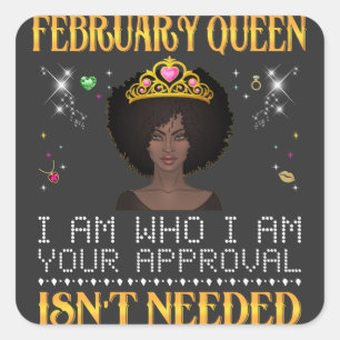 koningin van februari wie ik je applaus ben, is ni vierkante sticker