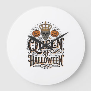 Koningin van Halloween Vintage Schedel Pompoen Shi Grote Klok