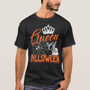 Koningin van Halloween Womens Spiderweb Scary Spoo T-shirt