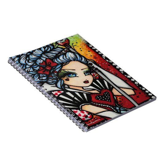 Koningin van hart Alice Fairy Fantasy Notitieboek (Rechterzijde)