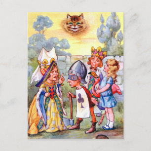 koningin van harten en Alice in Wonderland Briefkaart