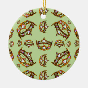 Koningin van harten Goudkroon Tiaras Munt groen Keramisch Ornament