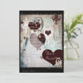 Koningin van hartenuitnodiging kaart (Staand voorkant)