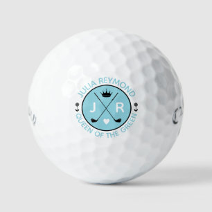Koningin van het Groene monogram moeder golfer bla Golfballen