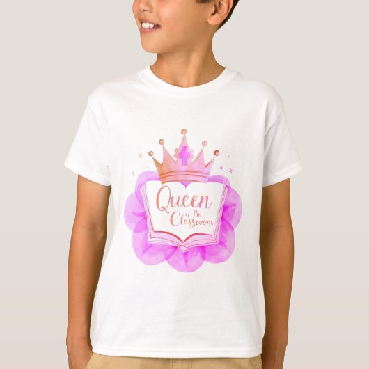 Koningin van het klaslokaal - Kroon Terug naar Sch T-shirt (Voorkant)