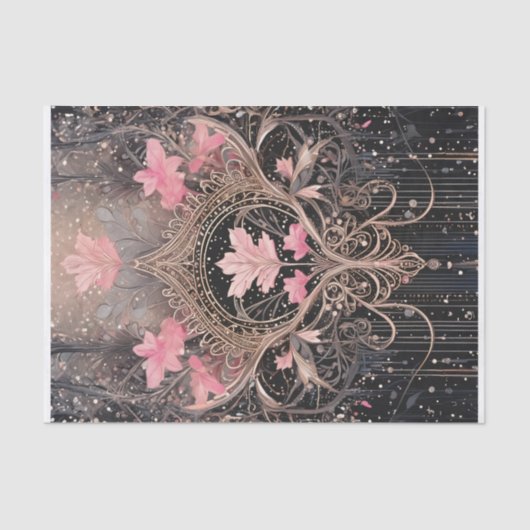 Koningin van het Koninkrijk, Roze & Zwarte Art Dec Tissuepapier (Voorkant)