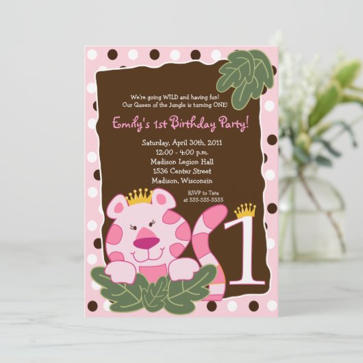 KONINGIN VAN HET OERWOUD 1e uitnodiging (Staand voorkant)