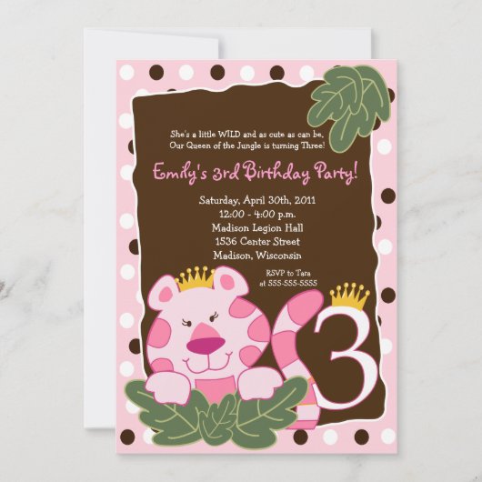 KONINGIN VAN HET OERWOUD 3e uitnodiging (Voorkant)