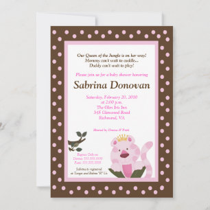 Koningin van het Oerwoud Baby shower nodigt 5 x 7 Kaart
