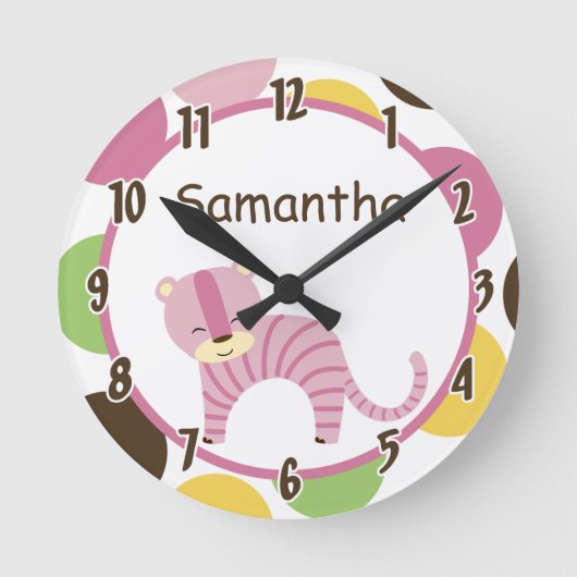 Koningin van het Oerwoud Lion Safari Gepersonalise Ronde Klok (Voorkant)