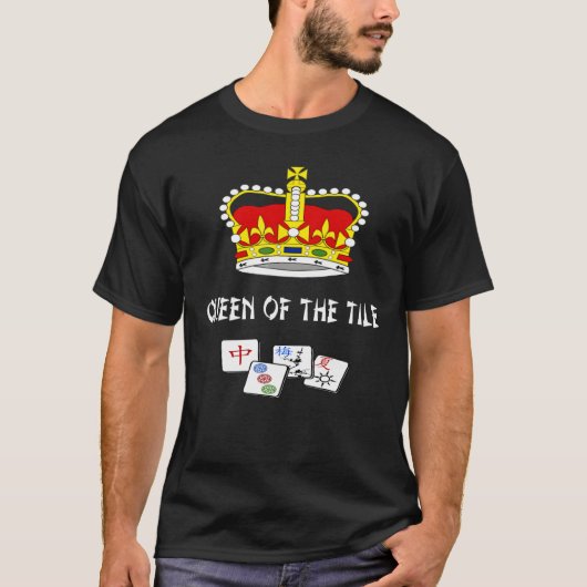 koningin van het Tile Fun Game Play Mahjongg 1 T-shirt (Voorkant)