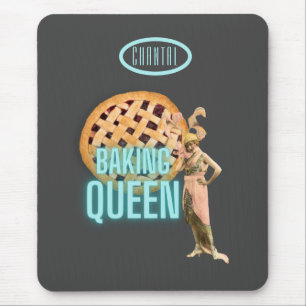 Koningin van het Vintage Backen op grijze geperson Muismat