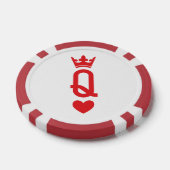 Koningin van kaarten poker chips (Enkel)