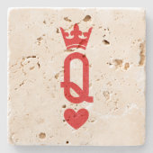 Koningin van kaarten stenen onderzetter (Voorkant)