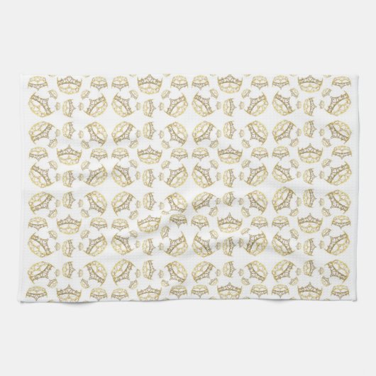 Koningin van Kroon Tiara Pattern Kitchen Towel Theedoek (Horizontaal)