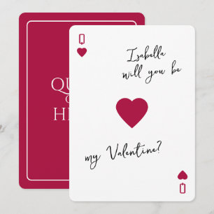 Koningin van mijn Hart Valentijnskaart Wees Mijn V Kaart