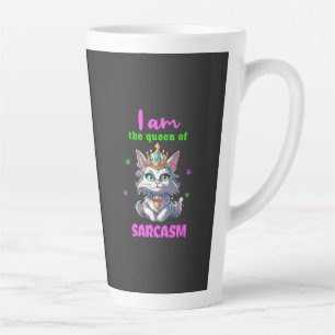 Koningin van sarcasme leuke kat latte mok