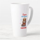 koningin van sarcasme leuke kat latte mok (Rechterhoek)