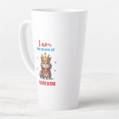 koningin van sarcasme leuke kat latte mok (Linkerhoek)