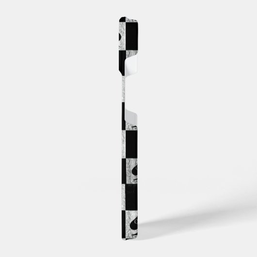 koningin van schoppen iPhone Case White Checkers Q iPhone Hoesje (Linkerkant)