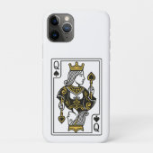 Koningin van Schoppen - Zwart & Goud Case-Mate iPhone Case (Achterkant)