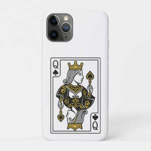 Koningin van Schoppen - Zwart & Goud iPhone 11 Pro Hoesje