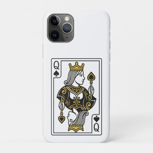 Koningin van Schoppen - Zwart & Goud Case-Mate iPhone Case (Achterkant)