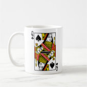 Koningin van Spades-speelkaarten Koffiemok (Links)