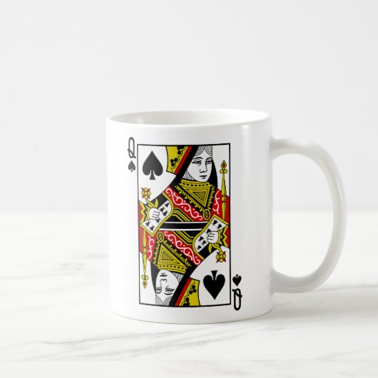 Koningin van Spades-speelkaarten Koffiemok (Rechts)