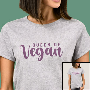 Koningin van Vegan Roze op Grijs T-shirt