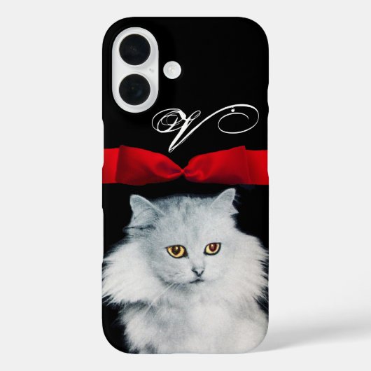 KONINGIN VAN WITTE VANGSTEN MET RODE RIBBONMONOGRA Case-Mate iPhone CASE (Achterkant)