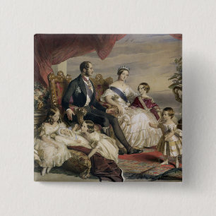 Koningin Victoria (1819-1901) en Prins Albert (181 Vierkante Button 5,1 Cm
