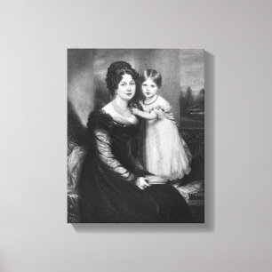 Koningin Victoria als baby met haar moeder Canvas Afdruk