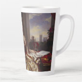 Koningin Victoria blaast roze borrelgom Latte Mok (Rechts)