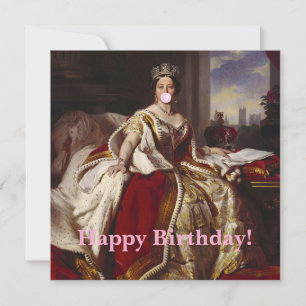 Koningin Victoria die bubbelgom blaast Gefelicitee Kaart