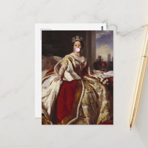 Koningin Victoria die bubblegum blaast Briefkaart
